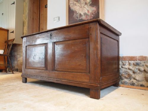 fig 1. Coffer chest blanket box French Oak c1750