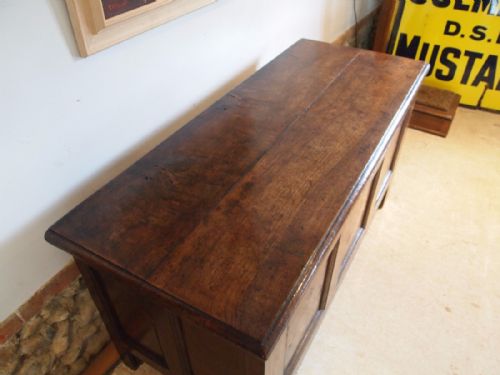 fig 2. Coffer chest blanket box Exceptional inlaid Oak c1690