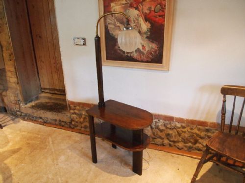 Table Art Deco Lamp Table Walnut C1930