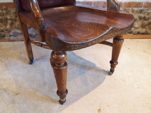 fig 1. Chair stunning Victorian Oak desk or library chair c1850