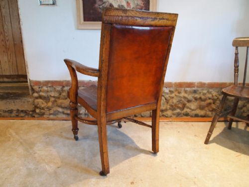 fig 2. Chair stunning Victorian Oak desk or library chair c1850