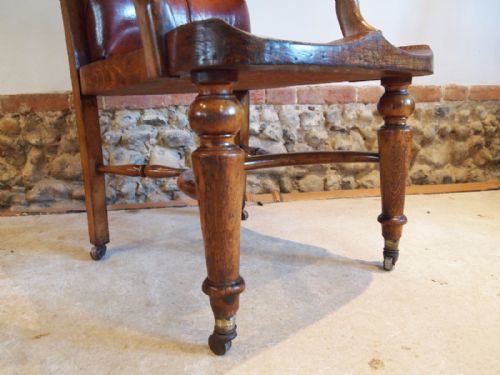 fig 3. Chair stunning Victorian Oak desk or library chair c1850