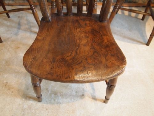 fig 2. Chairs four Victorian Windsor kitchen dining chairs c1880
