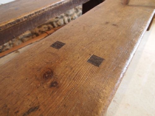 fig 1. Bench pew settle a pair of Victorian Pine Hingham church Norfolk c1890