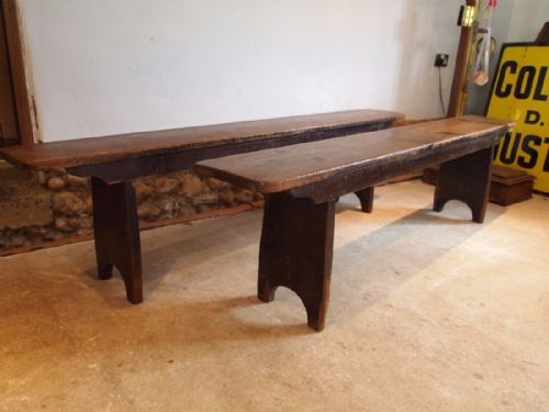 fig 2. Bench pew settle a pair of Victorian Pine Hingham church Norfolk c1890