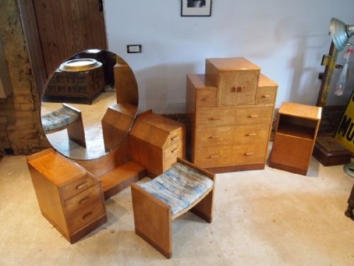 fig 4. Art Deco Betty Joel bedroom suite fine quality Maple c1930