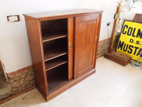 fig 1. Cupboard bookcase Cabinet hall Edwardian Oak c1910