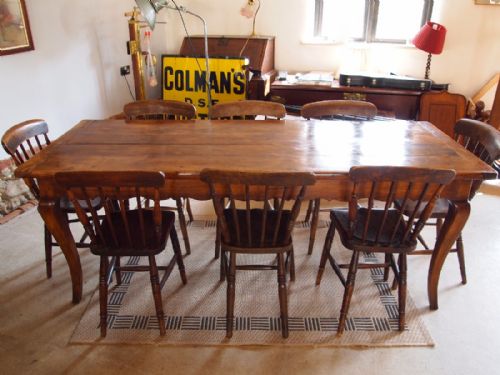 fig 1. Table stunning French Walnut kitchen dining table c1840