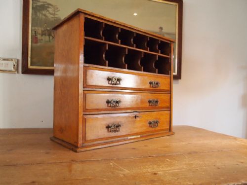 Chest of Drawers Arts and Crafts Oak Desk Top Cabinet C1880