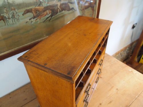 fig 1. Chest of drawers Arts and Crafts Oak desk top cabinet c1880