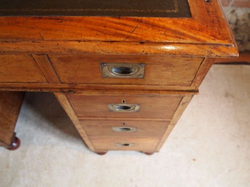 fig 2. Desk rare Military Naval campaign Victorian Mahogany c1870