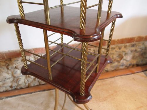 fig 1. Bookcase revolving bookstand Mahogany and Brass c1920