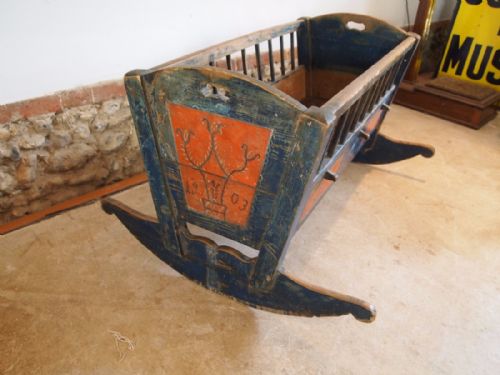 Rare Scandinavian Cradle or Crib Edwardian Pine C1903