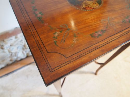 fig 1. Table exceptional Satinwood sewing hall lamp Sheraton c1910