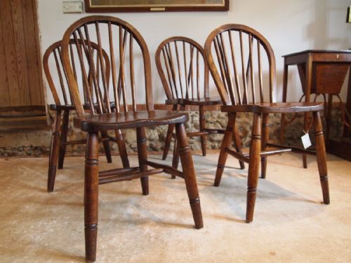 fig 2. Chairs set of four Victorian Windsor kitchen dining chairs c1890