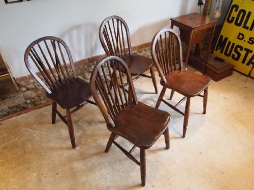 fig 3. Chairs set of four Victorian Windsor kitchen dining chairs c1890