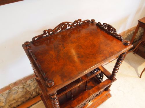 fig 1. Table Canterbury magazine rack Victorian Burr Walnut c1860