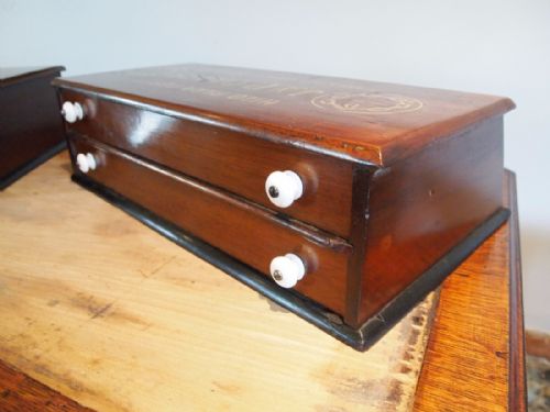 fig 2. Cabinets Sewing haberdashery shop display a rare pair Victorian Mahogany c1890