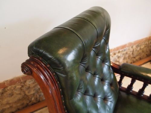 fig 3. Chair stunning Victorian Walnut and leather library armchair c1870