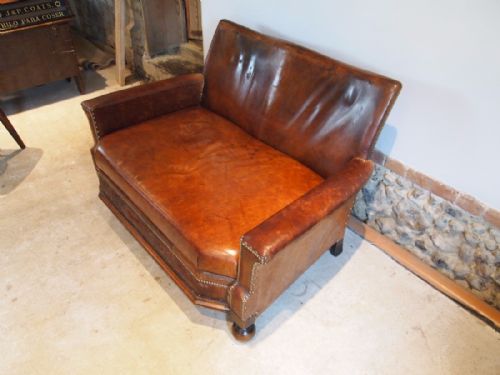 fig 3. Sofa settee Edwardian Leather club sofa c1900