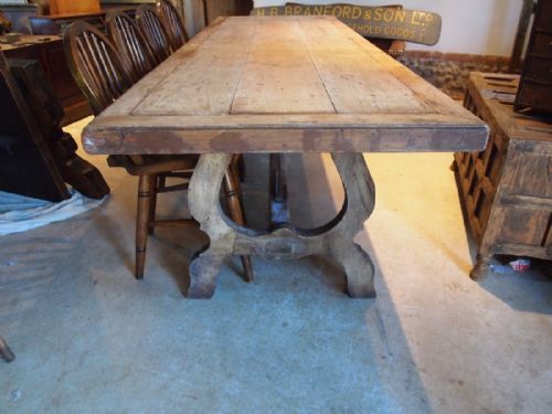 fig 1. Table Spanish fruitwood refectory farmhouse dining table c1820