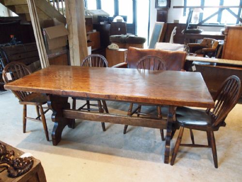 fig 1. Table refectory farmhouse dining table Oak c1920