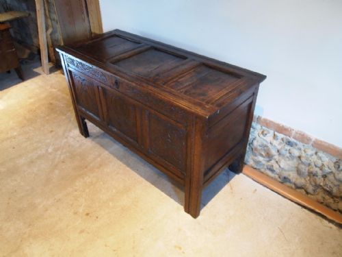fig 3. Chest coffer blanket box Oak Queen Anne c1700
