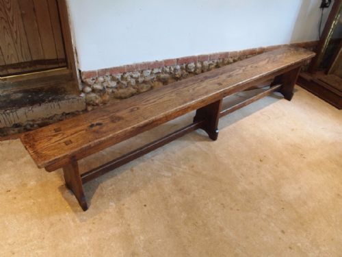 Bench Settle Pew Victorian Oak from Langley School Norfolk C1890