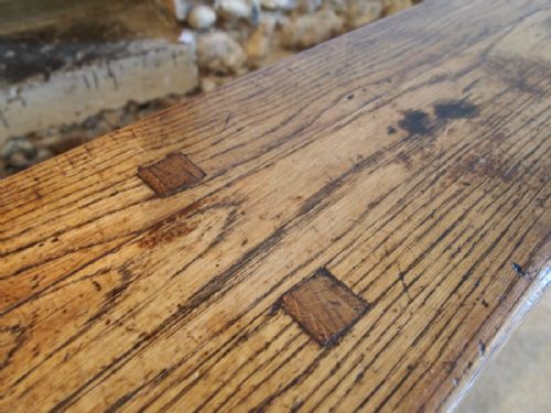 fig 1. Bench settle pew Victorian Oak from Langley School Norfolk c1890