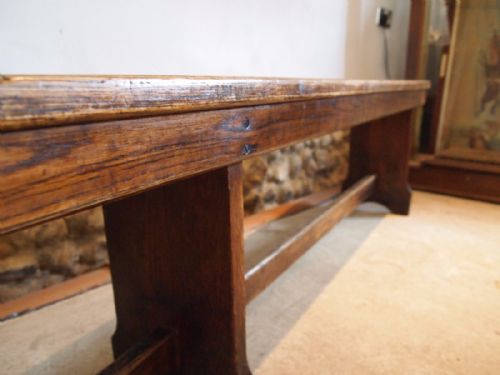 fig 2. Bench settle pew Victorian Oak from Langley School Norfolk c1890
