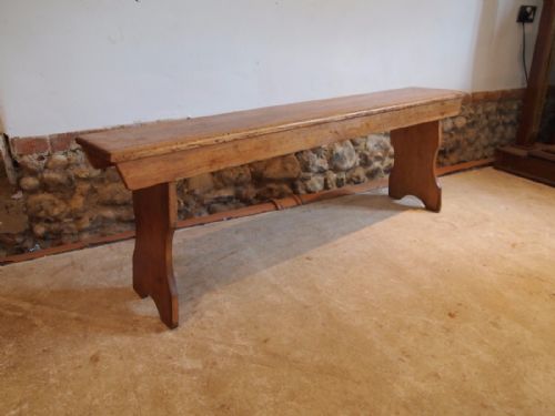 fig 1. Bench pew settle Victorian Pine Langley school Norfolk c1900