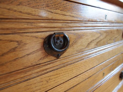 fig 1. Chest of drawers Harris Lebus dressing chest Arts and Crafts Oak c1910