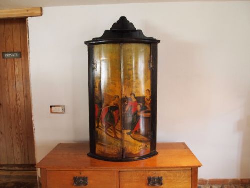 Cupboard Cabinet George III Oak Corner Painted C1800