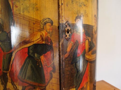 fig 1. Cupboard cabinet George III Oak corner painted c1800