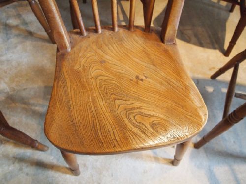 fig 2. Chairs rare set of 9 Victorian Kitchen Windsor chairs c1880