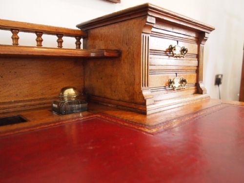 fig 1. Desk Fine Arts and Crafts Oak Maple and co c1880