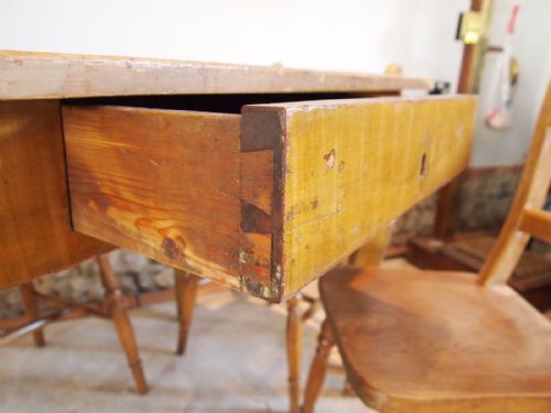 fig 2. Table dining French Pine painted c1880