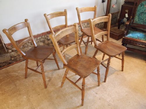 Chairs Set of 5 Victorian East Anglian Bar Back Windsor C1880