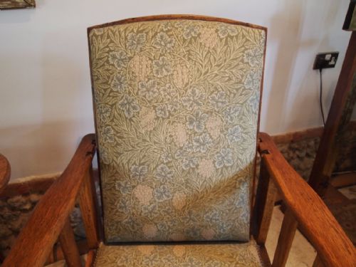 fig 2. Chairs rare pair of Arts and Crafts Oak reclining c1900