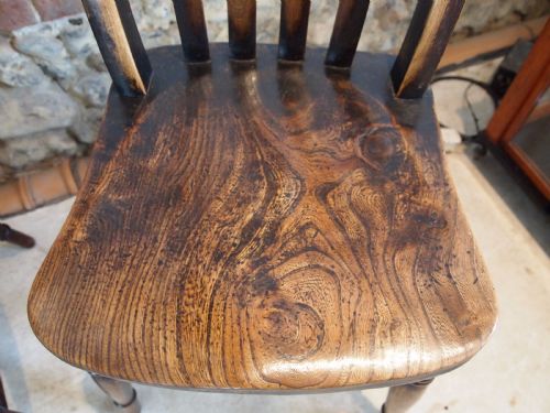 fig 1. Chairs set of 4 Victorian Windsor lathe back kitchen dining chairs c1880