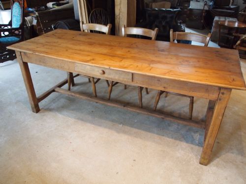 fig 1. Table Victorian period French Pine dining refectory farmhouse table c1880