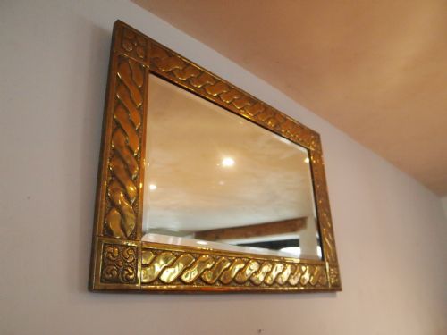 Mirror Arts and Crafts Brass Glasgow School C1900