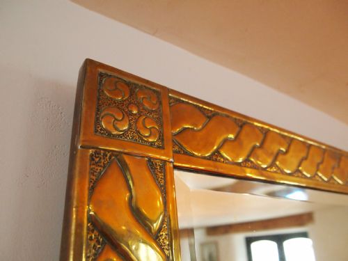 fig 1. Mirror Arts and Crafts Brass Glasgow school c1900