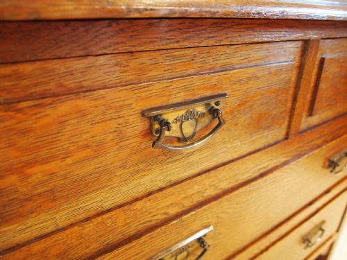 fig 1. Chest of drawers Arts and crafts Oak dressing chest c1900