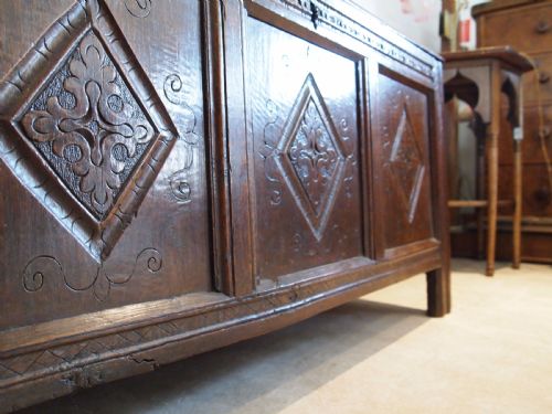 fig 2. Coffer chest Blanket box Oak James II c1680