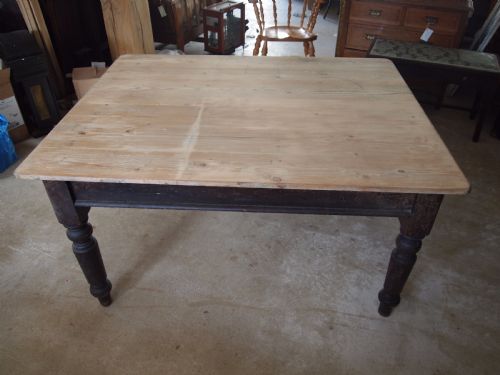 fig 1. Table Victorian Pine scrub top dining table c1880