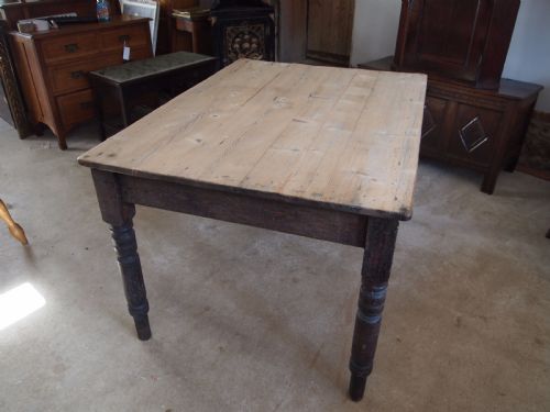 Table Victorian Pine Scrub Top Dining Table C1880