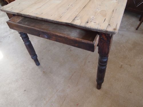 fig 1. Table Victorian Pine scrub top dining table c1880