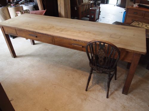 fig 1. Table Edwardian Pine school refectory dining farmhouse table c1910