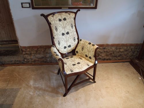 Chair Arts and Crafts Art Nouveau Mahogany Chair C1900
